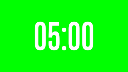 Cuenta Regresiva Vínculo de 5 Minutos con Fondo Transparente 4K - Green