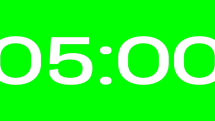 Cuenta Regresiva Umbral de 5 Minutos con Fondo Transparente 4K - Green