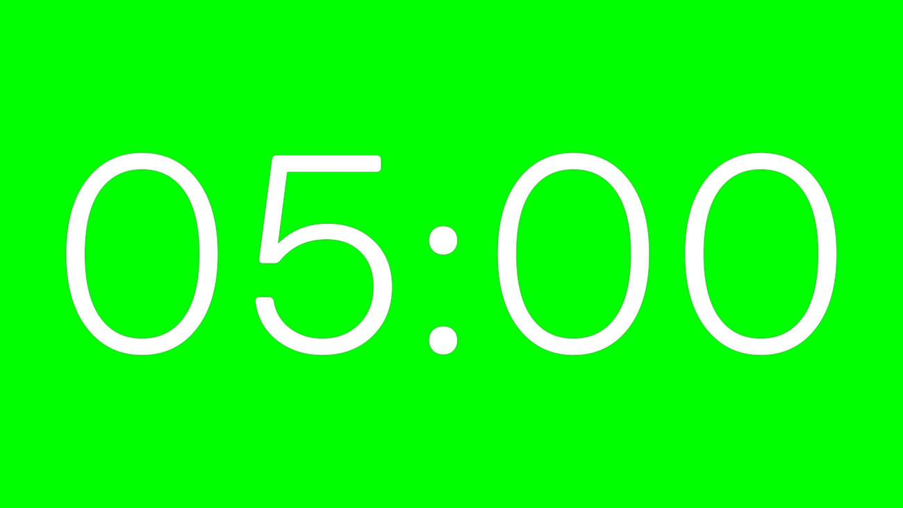 Cuenta Regresiva Prisma de 5 Minutos con Fondo Transparente 4K - Green