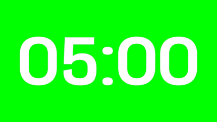 Cuenta Regresiva Destello de 5 Minutos con Fondo Transparente 4K - Green