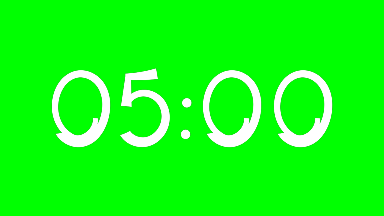 Fondo Transparente Claridad — Cuenta Regresiva de 5 Minutos sin Fondo - Green