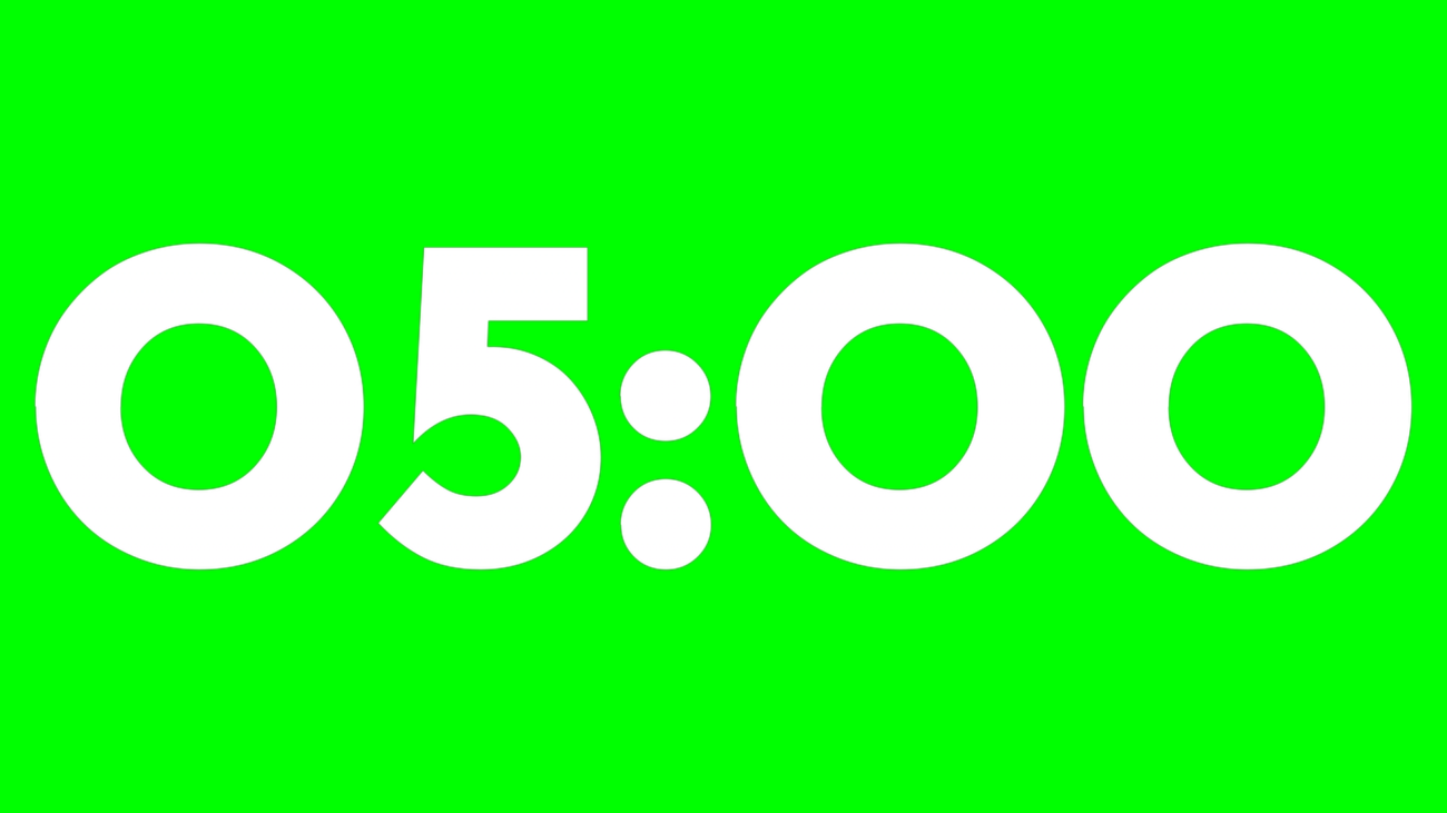 Fondo Transparente Resplandor — Cuenta Regresiva de 5 Minutos sin Fondo - Green