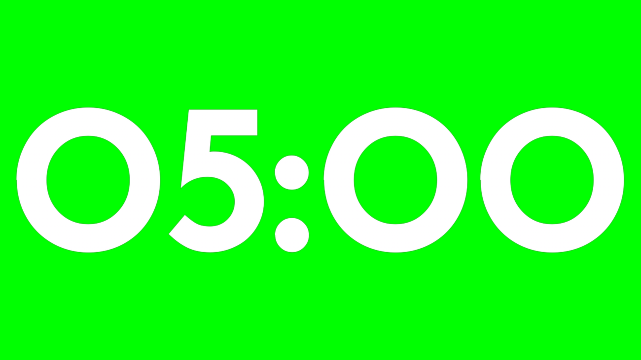 Fondo Transparente Órbita — Cuenta Regresiva de 5 Minutos sin Fondo - Green