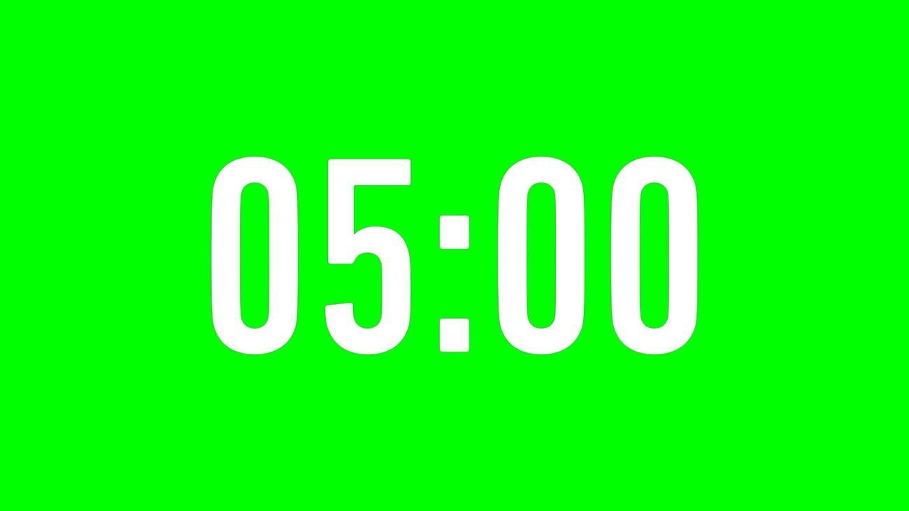 Fondo Transparente Enfoque — Cuenta Regresiva de 5 Minutos sin Fondo - Green