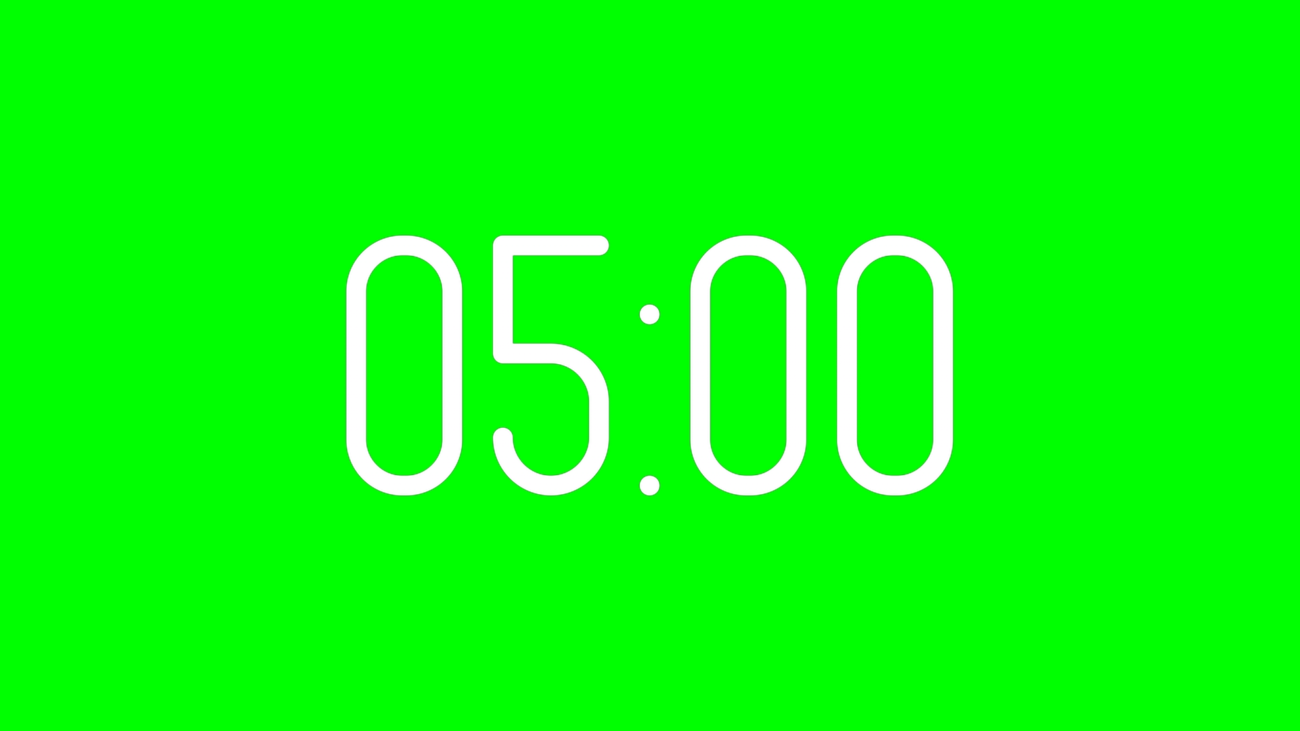 Fondo Transparente Destello — Cuenta Regresiva de 5 Minutos sin Fondo - Green