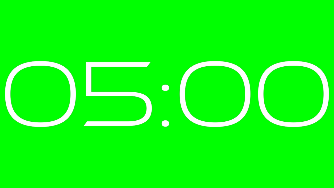 Nexo Alpha Channel: Cuenta Regresiva de 5 Minutos en Alta Resolución - Green