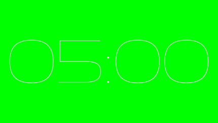 Pulso Alpha Channel: Cuenta Regresiva de 5 Minutos en Alta Resolución - Green