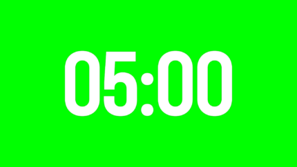 Claridad Alpha Channel: Cuenta Regresiva de 5 Minutos en Alta Resolución - Green