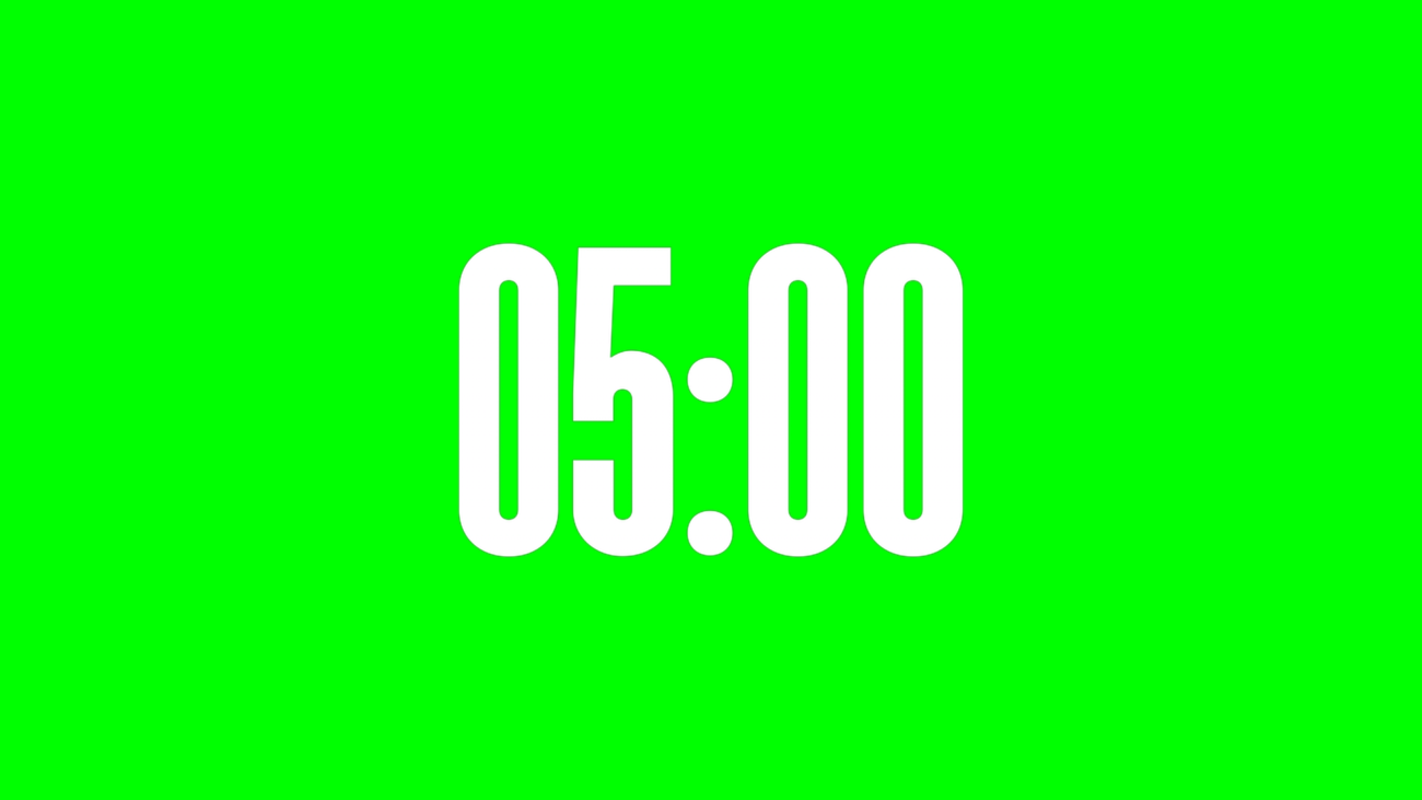 Resplandor Alpha Channel: Cuenta Regresiva de 5 Minutos en Alta Resolución - Green