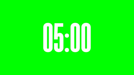 Resplandor Alpha Channel: Cuenta Regresiva de 5 Minutos en Alta Resolución - Green