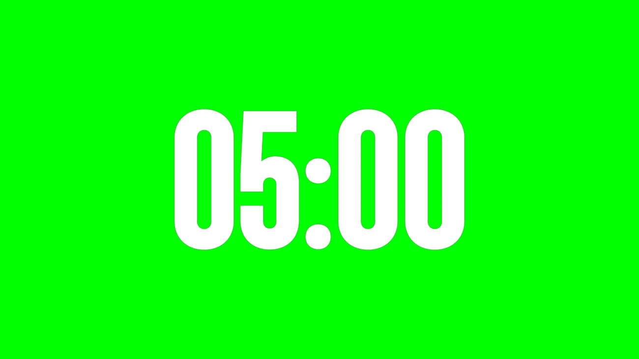 Órbita Alpha Channel: Cuenta Regresiva de 5 Minutos en Alta Resolución - Green