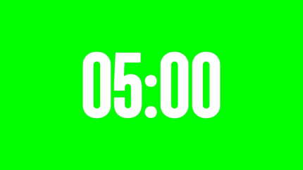 Órbita Alpha Channel: Cuenta Regresiva de 5 Minutos en Alta Resolución - Green