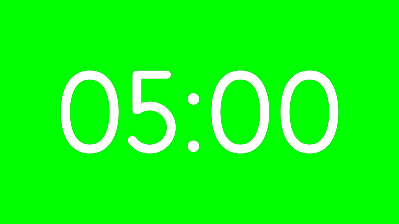 Armonía Alpha Channel: Cuenta Regresiva de 5 Minutos en Alta Resolución - Green