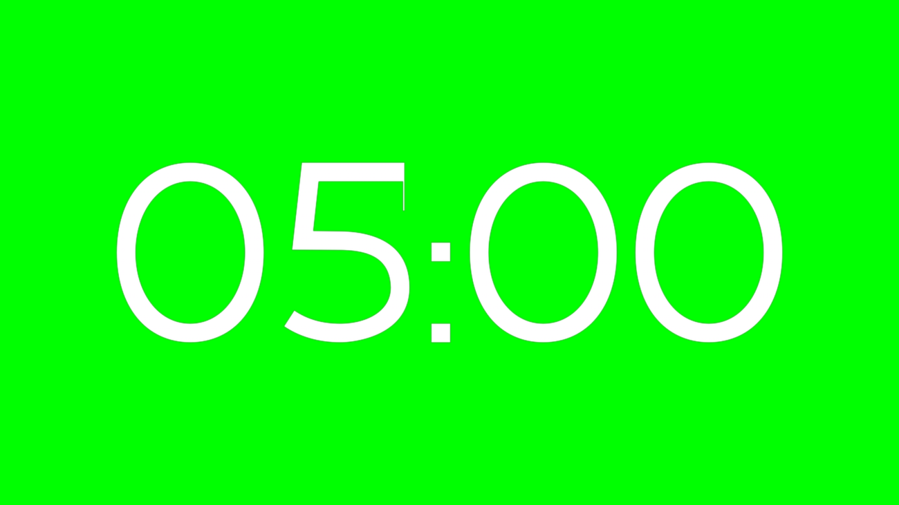 Travesía Alpha Channel: Cuenta Regresiva de 5 Minutos en Alta Resolución - Green