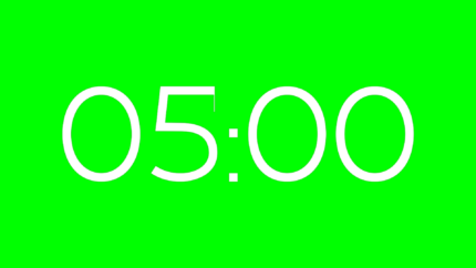 Brío Alpha Channel: Cuenta Regresiva de 5 Minutos en Alta Resolución - Green