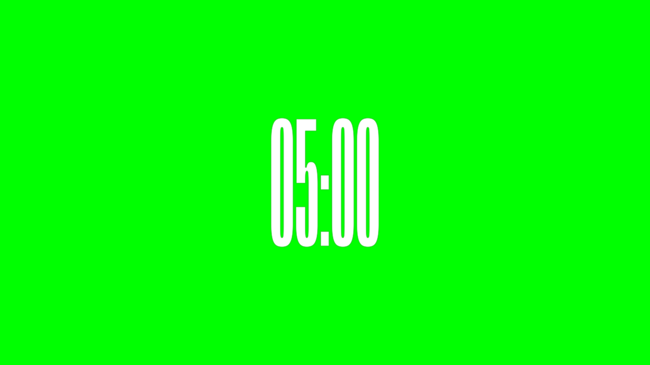 Vértice Alpha Channel: Cuenta Regresiva de 5 Minutos en Alta Resolución - Green