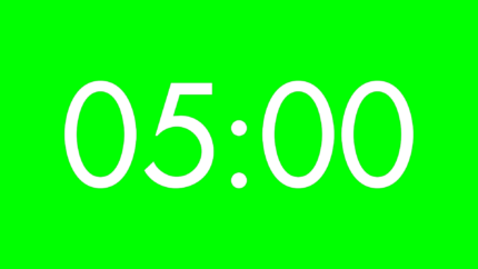 Círculo Alpha Channel: Cuenta Regresiva de 5 Minutos en Alta Resolución - Green