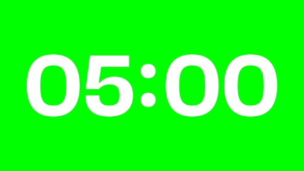 Enfoque Alpha Channel: Cuenta Regresiva de 5 Minutos en Alta Resolución - Green