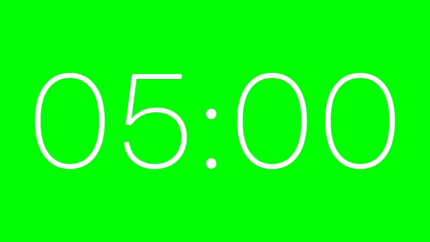Cuenta Regresiva Claridad de 5 Minutos con Fondo Transparente 4K - Green