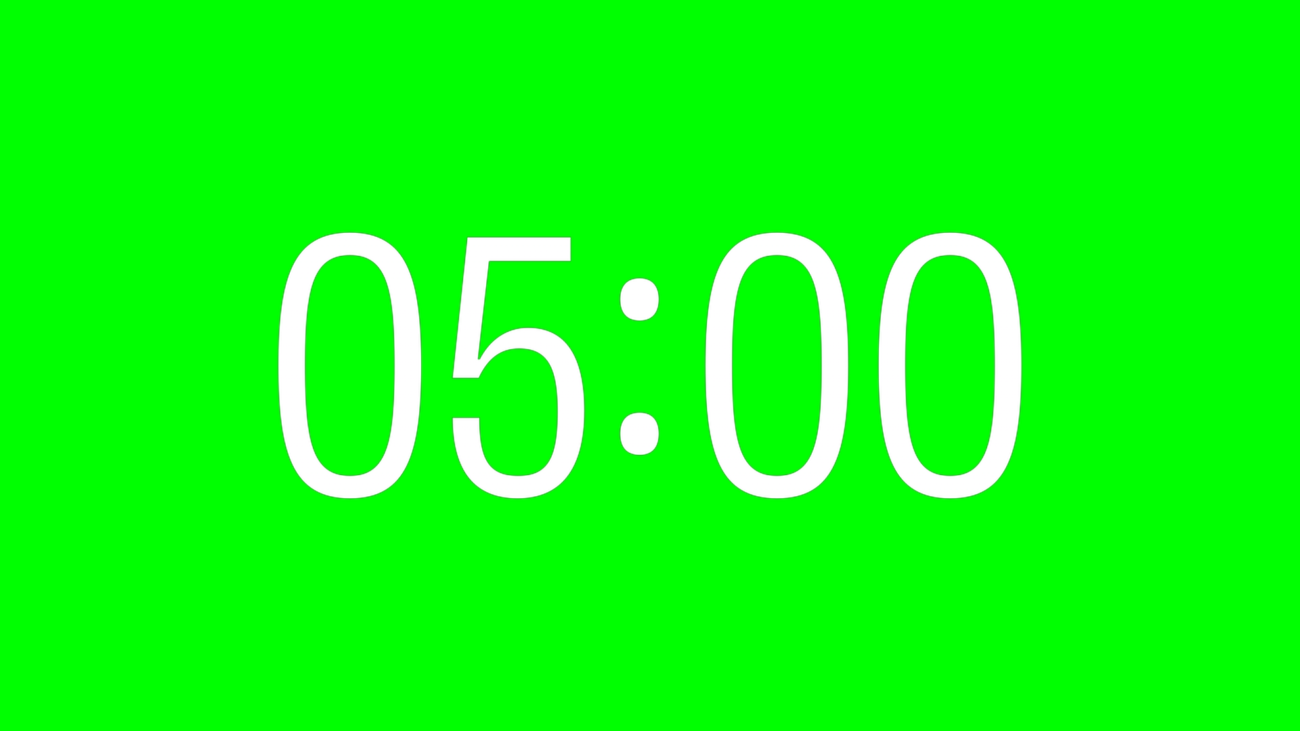 Cuenta Regresiva Pulso de 5 Minutos con Canal Alpha para ProPresenter - Green