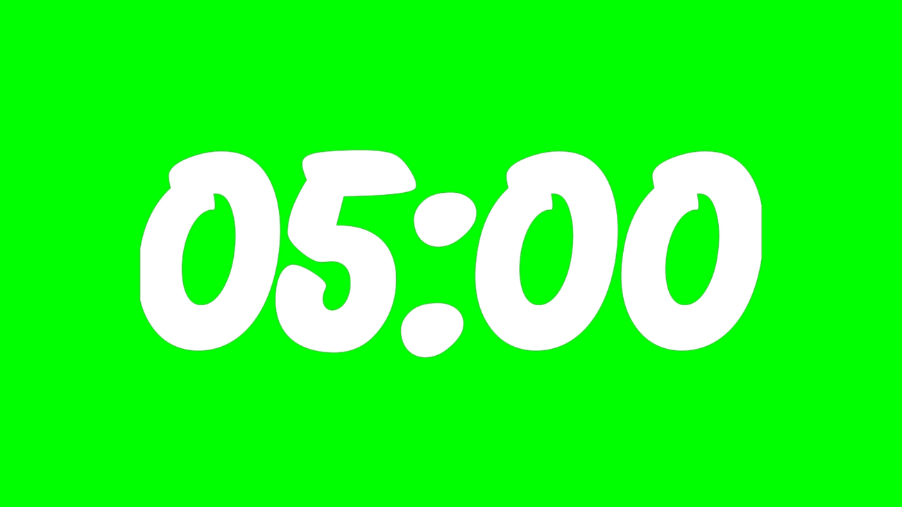 Cuenta Regresiva Resplandor de 5 Minutos con Fondo Transparente 4K - Green