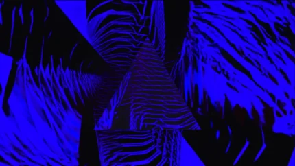 Deep Blue Abyss - Angular Chaos Still — fondo abstracto horizontal azul oscuro, índigo