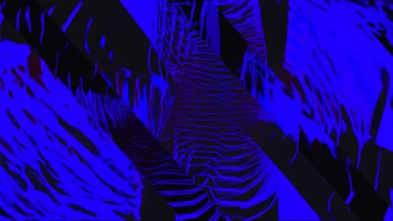 Deep Blue Abyss - Dark Divide Still — fondo abstracto horizontal azul oscuro, índigo