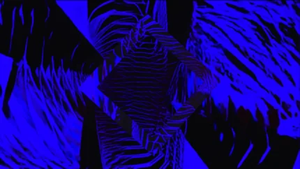 Deep Blue Abyss - Fractured Descent Still — fondo abstracto horizontal azul oscuro, índigo