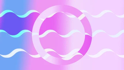Dreamwave Lines - Dreamy Circle Still — fondo abstracto horizontal pastel, azul