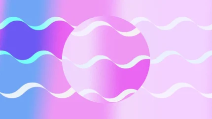 Dreamwave Lines - Dreamy Orb Still — fondo abstracto horizontal pastel, azul