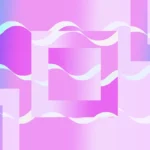 Dreamwave Lines - Geometric Frame Still — fondo abstracto horizontal pastel, azul
