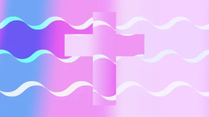 Dreamwave Lines - Pastel Cross Still — fondo abstracto horizontal pastel, azul