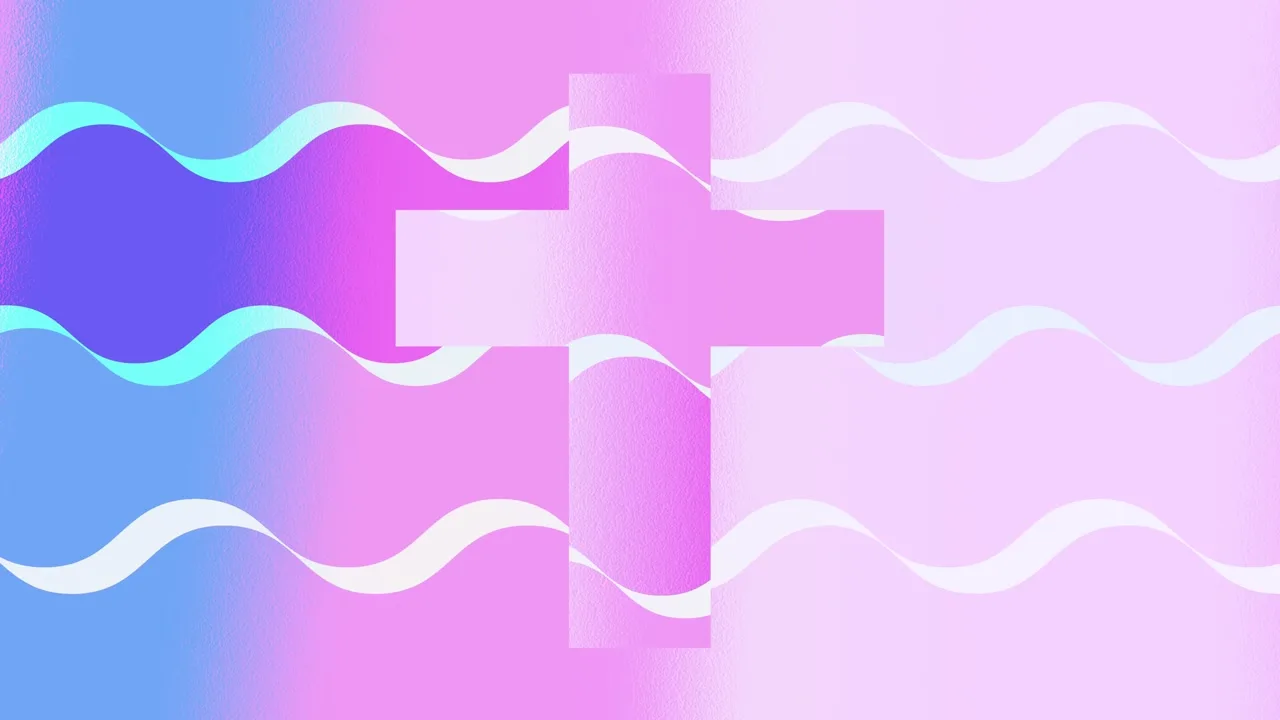 Dreamwave Lines - Pastel Cross Still — fondo abstracto horizontal pastel, azul