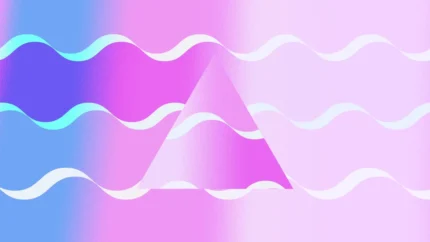 Dreamwave Lines - Pastel Triangle Still — fondo abstracto horizontal pastel, azul