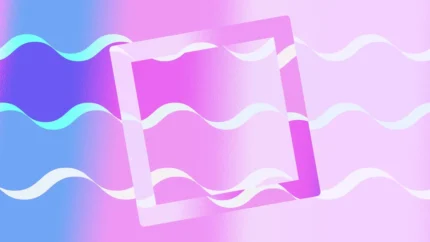 Dreamwave Lines - Tilted Frame Still — fondo abstracto horizontal pastel, azul