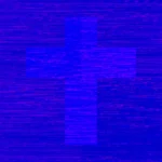Electric Azure Blue - Intersection Cross Still — fondo abstracto horizontal azul eléctrico, cian