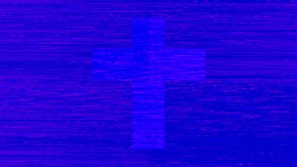 Electric Azure Blue - Intersection Cross Still — fondo abstracto horizontal azul eléctrico, cian