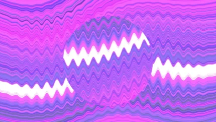 Glitchscape Symphony - Corrupted Core Still — fondo abstracto horizontal cian, magenta