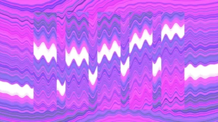 Glitchscape Symphony - Digital Breakdown Still — fondo abstracto horizontal cian, magenta