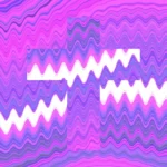 Glitchscape Symphony - Pixelated Cross Void Still — fondo abstracto horizontal cian, magenta