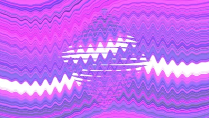 Glitchscape Symphony - Spectrum Waves Still — fondo abstracto horizontal cian, magenta