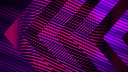 Hypnotic Depths - Angular Flow Still — fondo abstracto horizontal violeta, púrpura