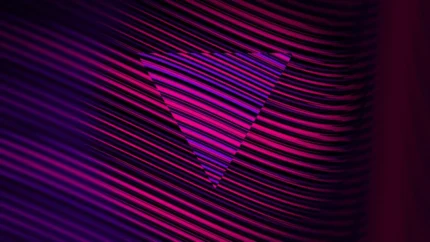 Hypnotic Depths - Crimson Triangle Still — fondo abstracto horizontal violeta, púrpura