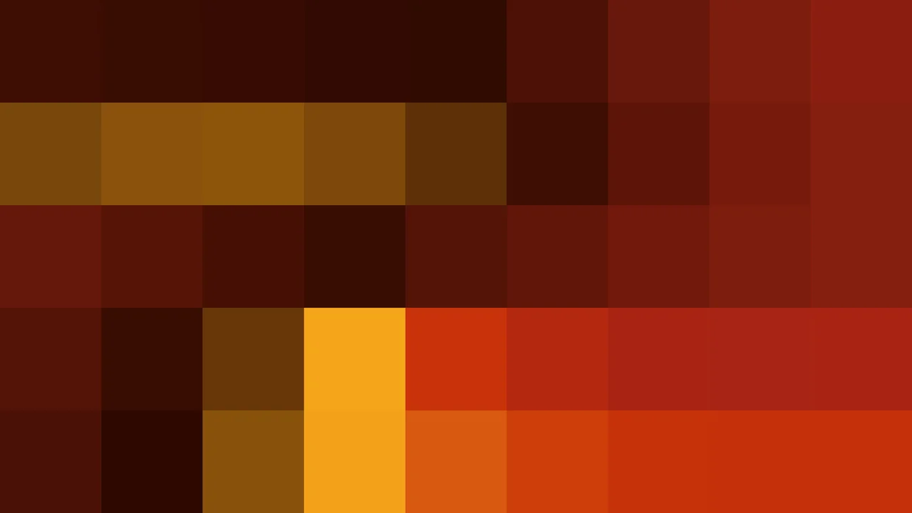 Bloques de píxeles en tonos amarillo y rojo con molinete, imagen still VJ para escenario de iglesia