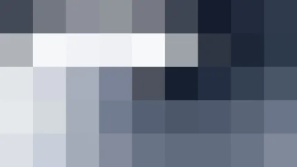 Bloques de píxeles en tonos azul y marino con espiral, imagen still VJ para escenario de iglesia