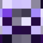 Bloques de píxeles en tonos azul y violeta con túnel, imagen still VJ para escenario de iglesia