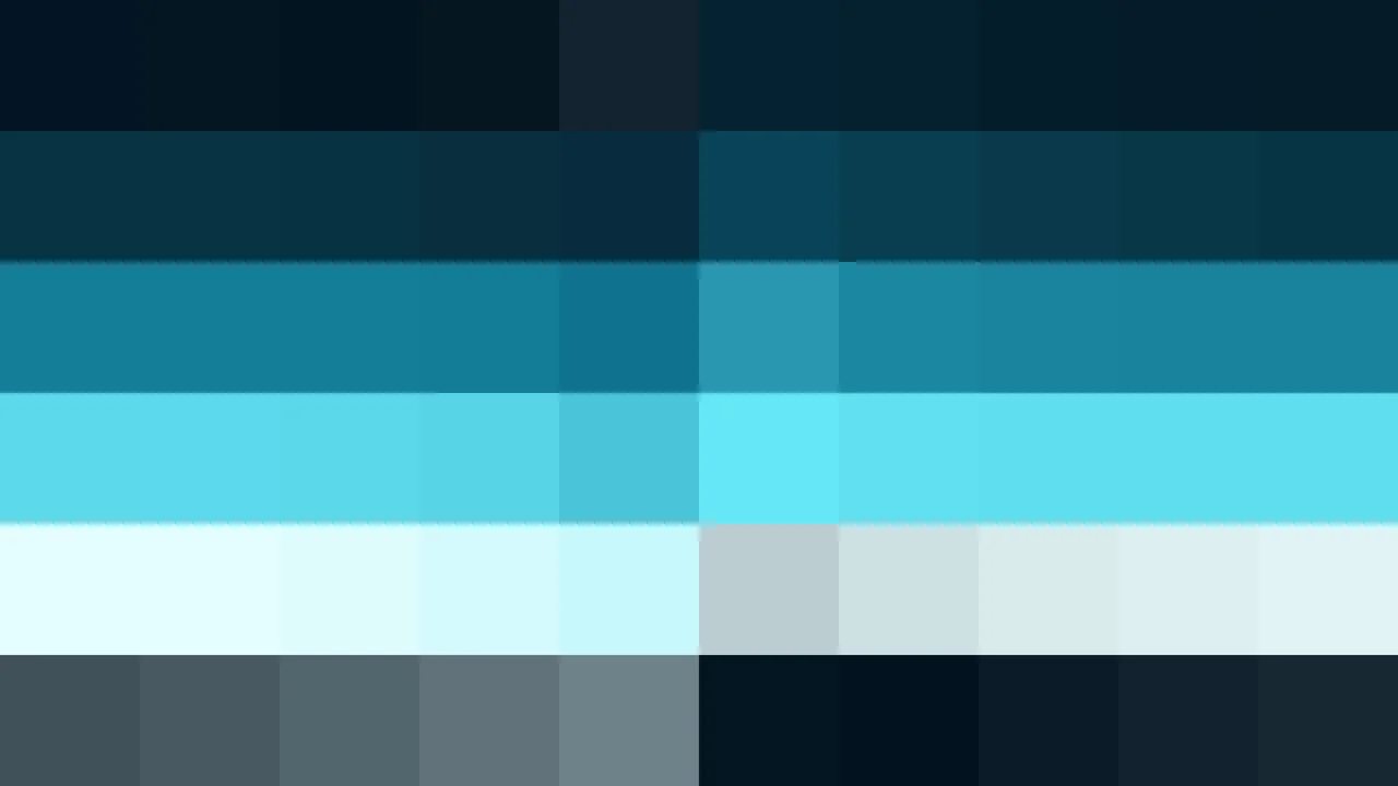 Imagen Still de Bloques de Píxeles Celeste Pálido y Teal en Bandas Horizontales | Fondo JPG 4K Bloques de píxeles en tonos celeste y teal con bandas horizontales, imagen still VJ para escenario de iglesia
