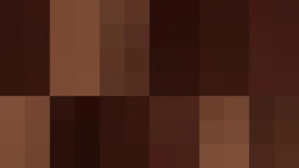 Bloques de píxeles en tonos rojo y terracota con mosaico parpadeante, imagen still VJ para escenario de iglesia