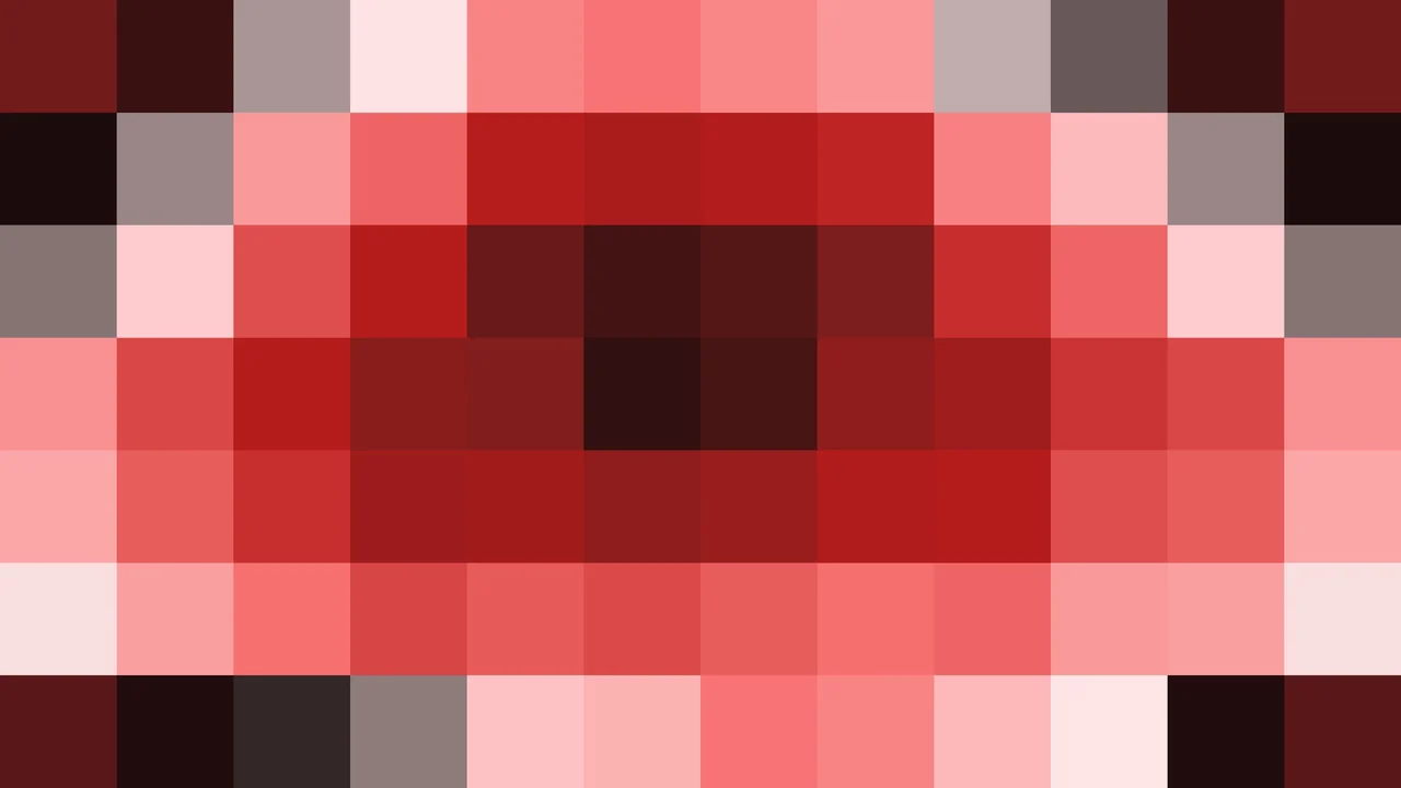 Imagen Still de Bloques de Píxeles Rojo y Rojo Oscuro en Ondas Concéntricas | Fondo JPG 4K