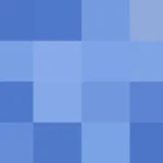 Bloques de píxeles grandes en tonos azul con bandas partidas, imagen still VJ para escenario de iglesia